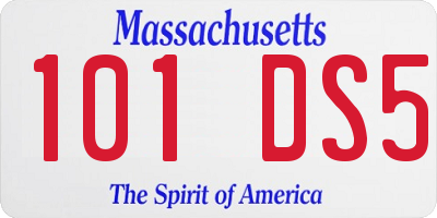 MA license plate 101DS5