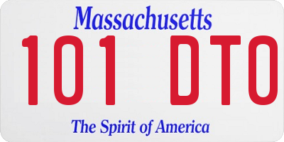 MA license plate 101DT0