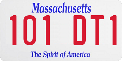 MA license plate 101DT1