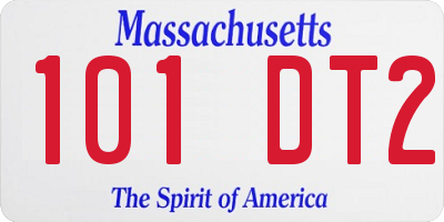 MA license plate 101DT2