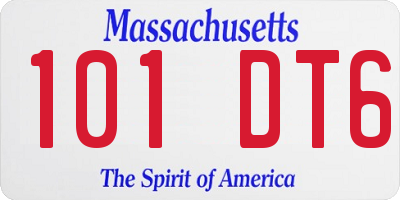 MA license plate 101DT6