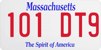 MA license plate 101DT9