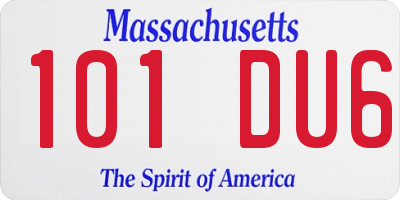 MA license plate 101DU6