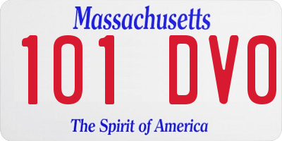 MA license plate 101DV0