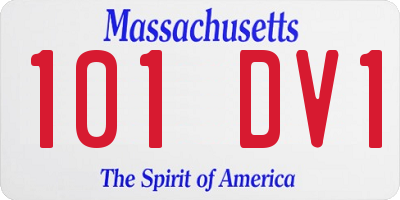 MA license plate 101DV1