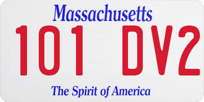 MA license plate 101DV2