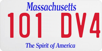 MA license plate 101DV4