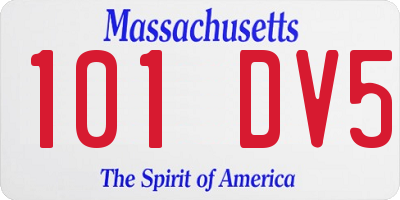 MA license plate 101DV5