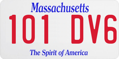 MA license plate 101DV6