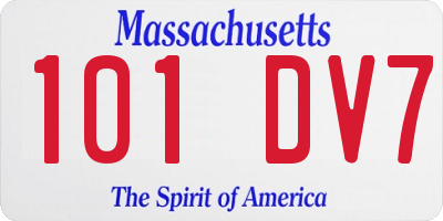 MA license plate 101DV7