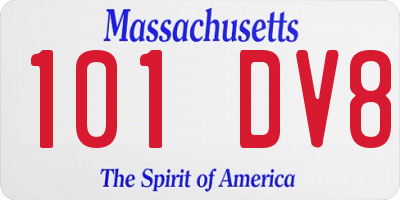 MA license plate 101DV8