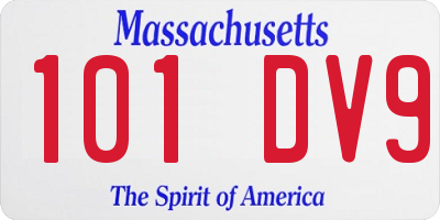 MA license plate 101DV9