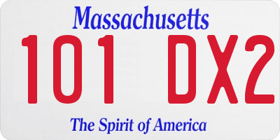 MA license plate 101DX2