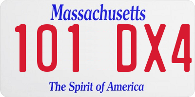 MA license plate 101DX4