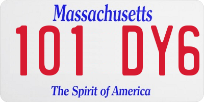 MA license plate 101DY6