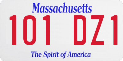 MA license plate 101DZ1