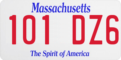 MA license plate 101DZ6