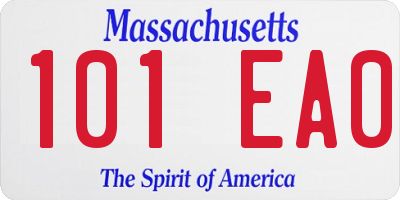 MA license plate 101EA0