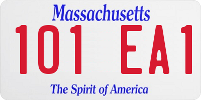 MA license plate 101EA1