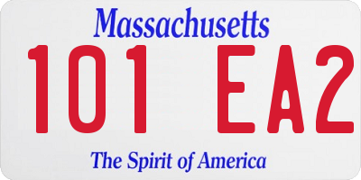 MA license plate 101EA2