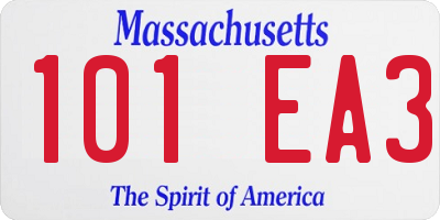 MA license plate 101EA3