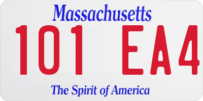 MA license plate 101EA4