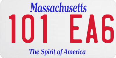 MA license plate 101EA6