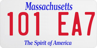 MA license plate 101EA7