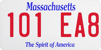 MA license plate 101EA8