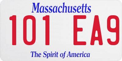 MA license plate 101EA9