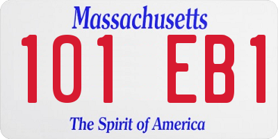 MA license plate 101EB1