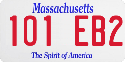 MA license plate 101EB2