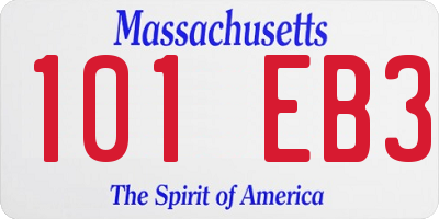 MA license plate 101EB3