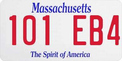 MA license plate 101EB4