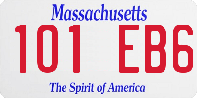 MA license plate 101EB6