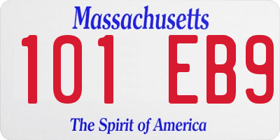 MA license plate 101EB9