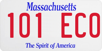 MA license plate 101EC0