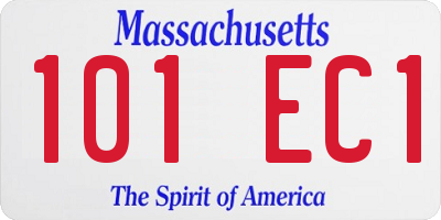 MA license plate 101EC1