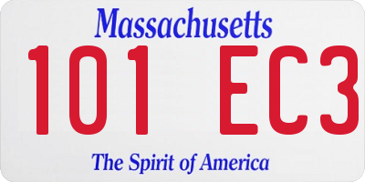 MA license plate 101EC3