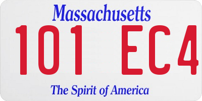 MA license plate 101EC4