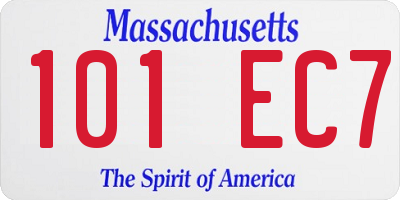 MA license plate 101EC7