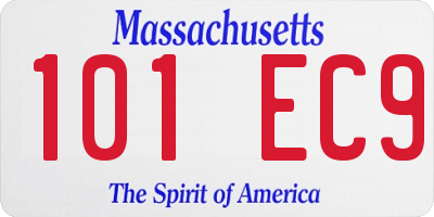 MA license plate 101EC9