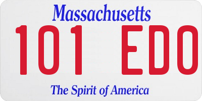 MA license plate 101ED0