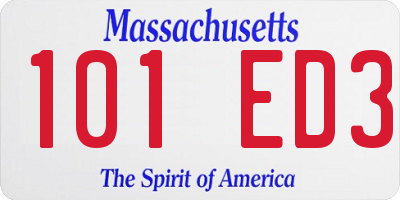 MA license plate 101ED3