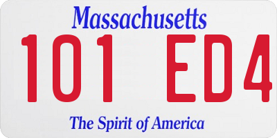 MA license plate 101ED4