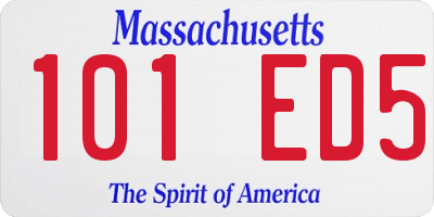 MA license plate 101ED5