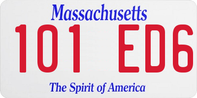 MA license plate 101ED6