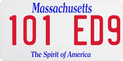 MA license plate 101ED9