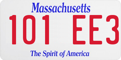 MA license plate 101EE3