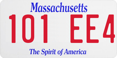 MA license plate 101EE4